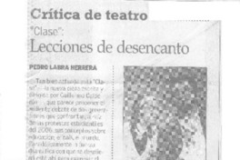 Lecciones de desencanto  [artículo] Pedro Labra Herrera.