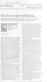 De no ser por el Diluvio--  [artículo] Camilo Marks.