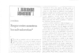 Roque entre nosotros los salvadoreños  [artículo] Jaime Barba.