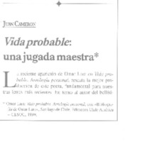 Vida probable  [artículo] Juan Cameron.