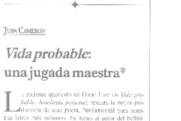 Vida probable  [artículo] Juan Cameron.