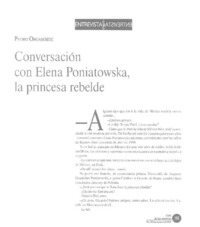 Conversación con Elena Poniatowska, la princesa rebelde (entrevista)  [artículo] Pedro Orgambide.