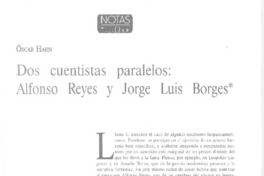 Dos cuentistas paralelos  [artículo] Oscar Hahn.