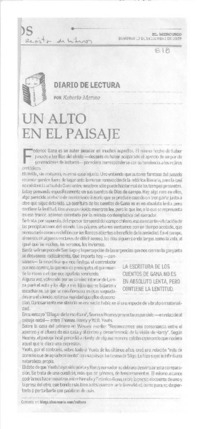 Un alto en el paisaje  [artículo] Roberto Merino.