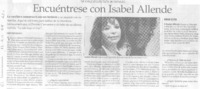 Encuéntrese con Isabel Allende (entrevista)  [artículo] Constanza Rojas V.