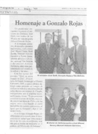 Homenaje a Gonzalo Rojas  [artículo].