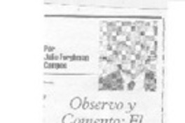 Observo y comento: el minero  [artículo] Julio Ferghman Campos.