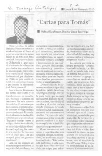 Cartas para Tomás  [artículo] Helmut Kauffmann.