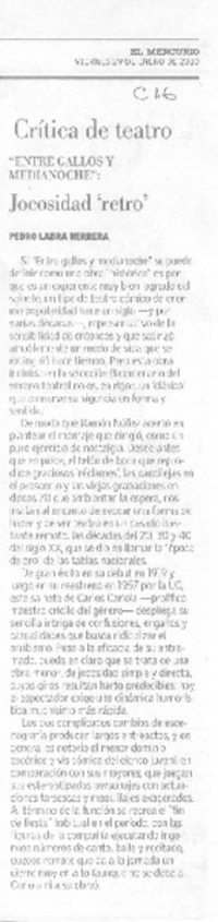 Jocosidad "retro"  [artículo] Pedro Labra Herrera.