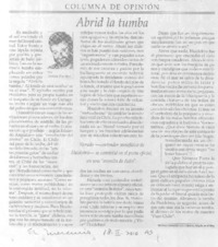 Abrid la tumba  [artículo] Cristián Warnken.