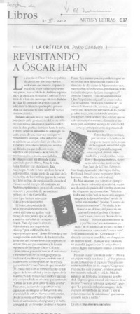 Revisitando a Óscar Hahn  [artículo] Pedro Gandolfo.