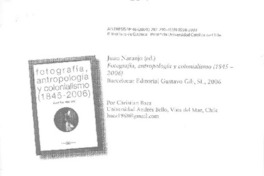 Fotografía, antropología y colonialismo  [artículo] Christian Baez.