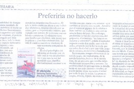 Preferiría no hacerlo  [artículo] Patricia Espinosa.