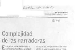Complejidad de las narradoras  [artículo] María Inés Zaldívar.