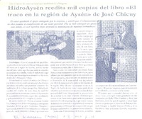 HidroAysén reedita mil copias del libro "el truco en la Región de Aysén" de José Chicuy  [artículo].
