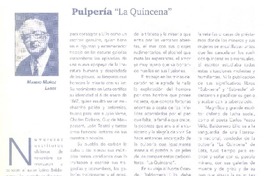 Pulpería "La Quincena"  [artículo] Marino Muñoz Lagos.