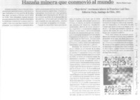 Hazaña minera que conmovió al mundo  [artículo] Marino Muñoz Lagos.