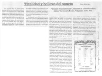 Vitalidad y belleza del soneto  [artículo] Marino Muñoz Lagos.