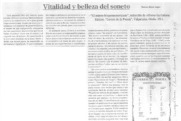 Vitalidad y belleza del soneto  [artículo] Marino Muñoz Lagos.