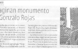 Senadores imaginan monumento para el poeta Gonzalo Rojas  [artículo].