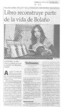 Libro reconstruye parte de la vida de Bolaño  [artículo].