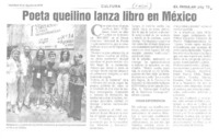 Poeta queilenino lanza libro en México  [artículo].
