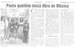 Poeta queilenino lanza libro en México  [artículo].