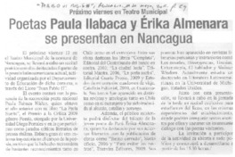 Poetas Paula Ilabaca y Érika Almenara se presentan en Nancahua  [artículo].