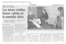 Las letras criollas tienen cabida en la pantalla chica  [artículo] Paolo Macchiavello C.