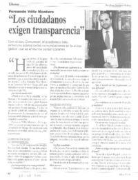 "Los ciudadanos exigen transparencia" (entrevista)  [artículo] Mario Rodríguez Órdenes.