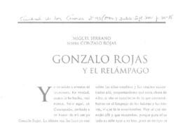 Gonzalo Rojas y el relámpago  [artículo] Miguel Serrano.