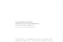 La oscuridad tras las palabras. Hermano ciervo, de Juan Pablo Roncone  [artículo] María de los Angeles Quinteros.