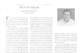 Oficio de biógrafo  [artículo] Julio Gálvez Barraza.