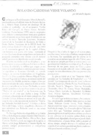 Rolando Cárdenas viene volando  [artículo] Aristóteles España.