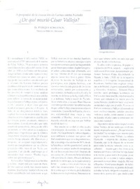 ¿De qué murió César Vallejo?  [artículo] Enrique Robertson.