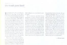 Un recado para Santí  [artículo] Hernán Loyola.