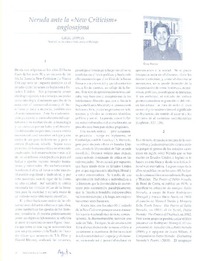 Naruda ante la "New Criticism" anglosajona  [artículo] Greg Daews.