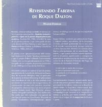 Revisitando Taberna de Roque Dalton  [artículo] Walter Hoefler.