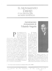 El movimiento David o la salida del mundo estético  [artículo] Natalia Figueroa.