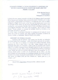 Analogía entre la lucha de sexos y la historia de David y Goliat en el cuento de Marta Brunet Piedra callada  [artículo] Pedro Barrios Saravia.