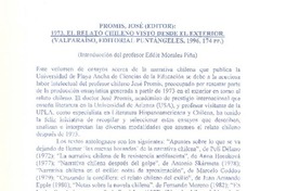 El relato chileno visto desde el exterior  [artículo] Eddie Morales Piña.