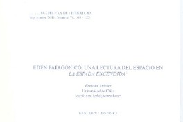 Edén patagónico, una lectura del espacio en La espada encendida  [artículo] Brensa Müller.