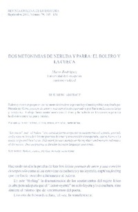 Dos metonimias de Neruda y Parra: el bolero y la cueca  [artículo] Mario Rodríguez.