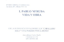 En La Residencia en la tierra, un "caballero solo" vive poseído por el deseo  [artículo] Luis Alfonso Castro Sotelo.