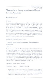 Marcas discursivas y narrativas del humor leve en Papelucho  [artículo] Edgardo Cifuentes.