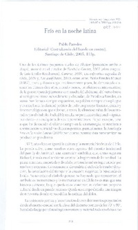 Frío en la noche latina  [artículo] Ricardo Sánchez.