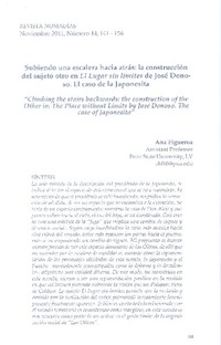 Subiendo una escalera hacia atrás  [artículo] Ana Figueroa.