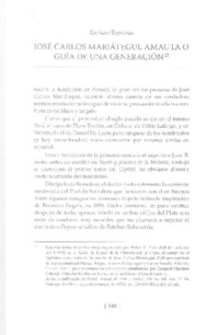 José Carlos Mariátegui, Amauta o guía de una generación  [artículo] Enrique Espinoza.