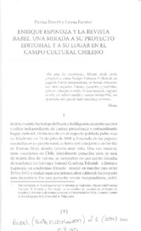 Enrique Espinoza y la revista Babel  [artículo] Pierina Ferretti y Lorena Fuentes.