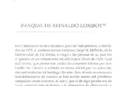 Ranquil de Reinaldo Lomboy  [artículo] E. E.